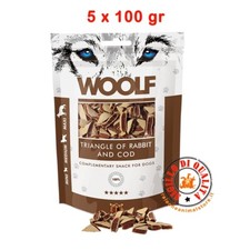 Snack per Cani Woolf Triangolini di Coniglio e Merluzzo - 100gr -...