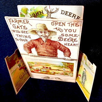 Tarjeta comercial victoriana John Deere 1800 metamórfica plegable puerta de granja SR.FrJD Foto 1 de 4