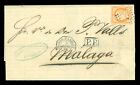 COURRIER MARITIME Paquet Bateaux Français 1876 Porto Cabello, Venezuela à Malaga ESPAGNE
