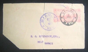 Hawaii U2 Grande Pezzo Completo Raro 1890 CDS Kahului Francobollo Curioso Anno Mancato - Foto 1 di 3