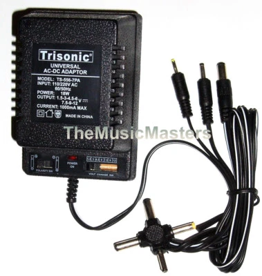 1000mA Universal AC to DC Power Supply Wall Plug Adapter 3V 4.5V 6V 7.5V 9V 12V - Image 1 of 4