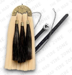 Traditional World Clothing Horsehair sporran with belt and chain - Picture 1 of 4