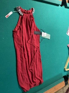 Nwt Scarlett Red Formal Beaded Neck Dress Size 4 - Picture 1 of 4