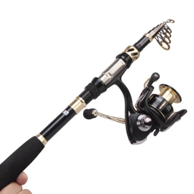 Spinning Reel Combos Fishing Rod Reel Combo for Travel Saltwater Freshwater Fish - Image 1 of 4
