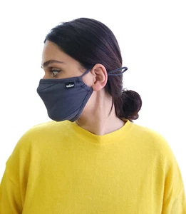 Máscara facial de tela gris reutilizable de bambú ajustable máscara lavable transpirable - Imagen 1 de 10
