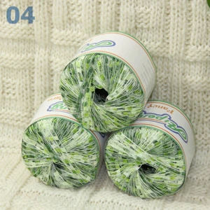 Sale New Lot of 3 ballsx50g High-quality Nylon Ladder Track Knitting Yarn Green - Picture 1 of 8