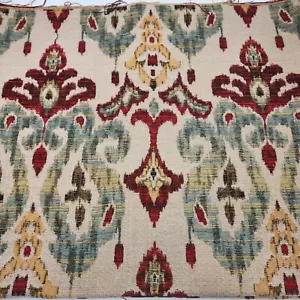 Sandoa Flame Ikat Heavy Upholstery Fabric 55" x 22" scrap - Picture 1 of 7