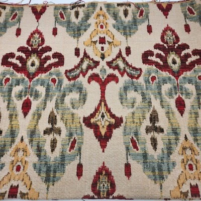 Sandoa Flame Ikat Heavy Upholstery Fabric 55" x 31" - Image 1 of 4