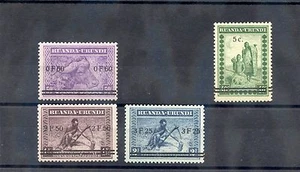 RUANDA-URUNDI Sc 56-9(MI 65-8)**F-VF NH 1941 SURCHARGE SET $225 - Picture 1 of 1
