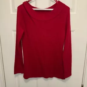 Marisa Christina Angora Yak Blend Tunic Sweater Boat Neck Red Knit Office Small - Picture 1 of 6