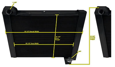 WR Champion 3 Row Black Finish Radiator for 1961 1962 Chevrolet Corvette V8 Eng - Image 1 of 4