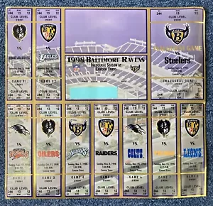 1998 Baltimore Ravens Inaugural Season Ticket Set Uncut Sheet Ray Lewis - Bild 1 von 3