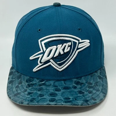 Oklahoma City Thunder Hat Baseball Cap New Era 59Fifty Aqua Blue Fitted 7 1/8 - Image 1 of 4