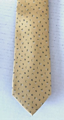 Corbata para hombre Chaps corbata seda amarillo blanco azul estampado de flores pequeñas Foto 1 de 4