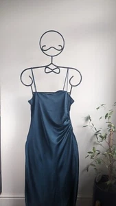 Zara 4688/303 Large Blue Satin Effect Silk Dress 9259/899/442 - Picture 1 of 7