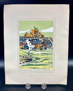 Le Traversier the Ferry Woodcut by Lever Quebec 11 x 8.5 - Picture 1 of 6