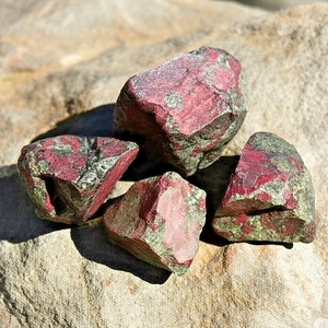 Piedra de sangre de dragón áspero crudo trozo de jaspe cristal curativo decoración 3 piezas - Imagen 1 de 3