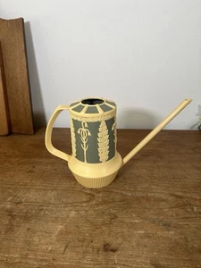 Vintage DIALENE BETTER-MAID MCM Plastic Watering Can White & Blue/Green Aged - Picture 1 of 7