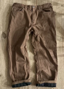Duluth Trading Hose Herren 38(36)x30 Flanell gefüttert Duck Canvas strapazierfähig braun - Bild 1 von 5