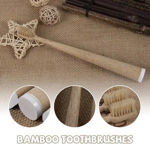 New Bamboo Toothbrush Boar Hair Bristle Compostable Biodegradable Toothbrush - Picture 1 of 9