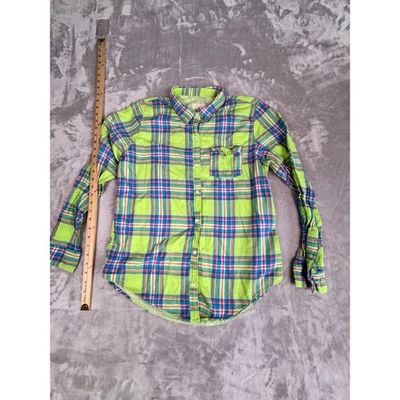 Camisa informal grande Hollister California para niños a cuadros con botones manga larga Foto 1 de 4