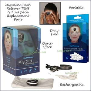 Lloyds Pharmacy Migraine Pain Reliever TENS Machine & Replacement Pads NEW - Picture 1 of 24