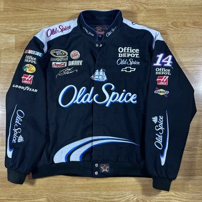 Old Spice Racing Jacket Mens 3XL Black Embroidered Tony Stewart NASCAR JH Design - Image 1 of 4