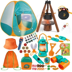 Kids Camping Set 50pcs with Tent & Space Projector Flashlight- Outdoor Campfi... - Picture 1 of 6