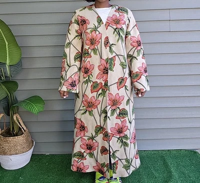 RARE Sold Out Zara Beige Floral Beaded Knit Sweater Cardigan Jacket SZ LG - Image 1 of 4