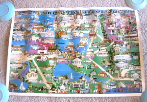 1987 Bicentennial Caricature maps of Western Sussex County Delaware Businesses - Picture 1 of 5