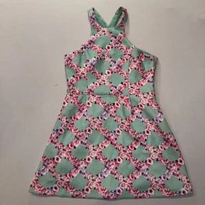 Lucca Couture Women's Lg Floral Sleeveless Halter Fit Flare Dress, Coquette, NWT - Picture 1 of 10