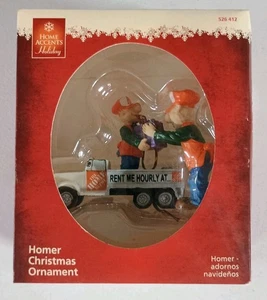 Homer HOME DEPOT 2012 Christmas Ornament NIB RENT ME HOURLY AT... Pickup Truck - Picture 1 of 4