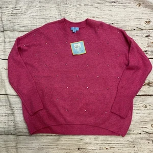 CeCe Damen Pullover rosa Strass Strick Rundhals Pullover Gr. M - Bild 1 von 11