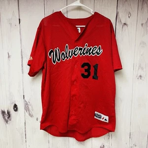 Camisa de colección Majestic Wolverines Jersey Talla Grande Rojo Malla Ropa Atlética - Imagen 1 de 4