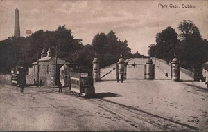 Phoenix Park Gate Dublin Ireland Postcard 1922 Trams Valentines - Picture 1 of 2