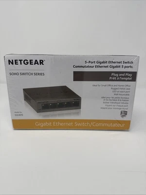NETGEAR Soho 5-Port Gigabit Ethernet Switch GS305 100PAS NEW/SEALED - Image 1 of 4