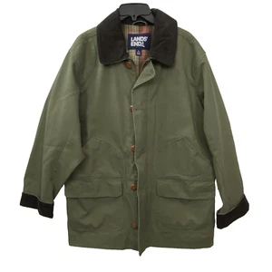 Chaqueta Lands End para Hombres Grande Tareas Granero Lona Pana Borde Manta a Cuadros Forrada - Imagen 1 de 17