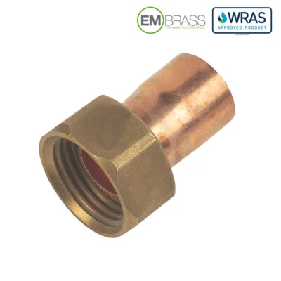 15mm x 1/2 Inch Straight Tap Connector End Feed WRAS Approved Embrass
