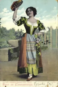 turkey, CONSTANTINOPLE, Beautiful Romanian Singer Mile Anette (1899) Postcard - Picture 1 of 2
