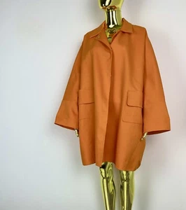 ROCHAS Jacket Coat Orange Oversized Size 40 - Picture 1 of 10