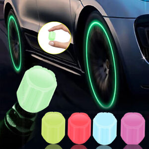 Car Tire Valve Cover Tyre Rim Stem Cap Glow In The Dark Car Exterior Accessories