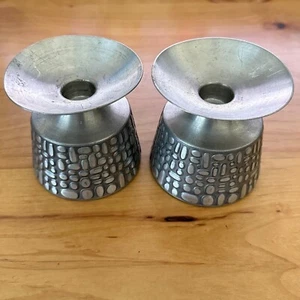 Vintage 2 MÅSTAD PEWTER, Norway Taper Candle Holders PEBBLE DESIGN 509 - Picture 1 of 13