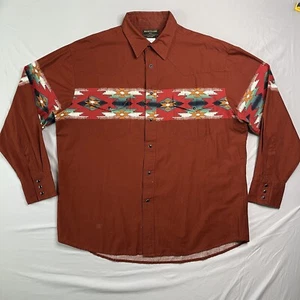 Vtg Rustler By Wrangler Shirt Mens X-Large Aztec Western Pearl Snap Southwest - Picture 1 of 16