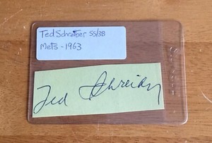 Ted Schreiber 1963 Mets Signed Autograph Album Page Cut Sig