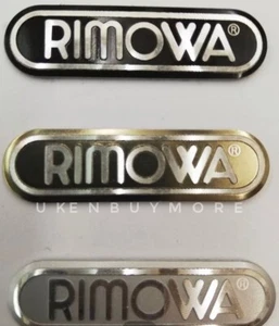 Rimowa Aluminum Luggage trolley case Logo label emblem sticker 3.3cm (1pc.) - Picture 1 of 11