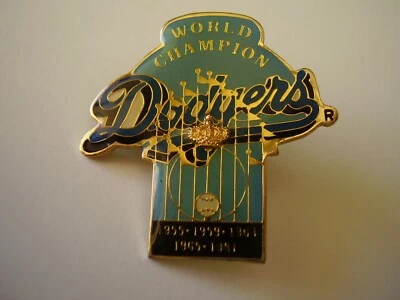 Collectible Metal Pinback World Champion Dodgers with Embossed Crown - Image 1 of 3