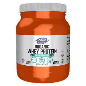 Proteína de suero orgánica en polvo sin sabor NOW FOODS de 1 lb. - Imagen 1 de 9