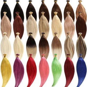 16"-26" U Nail Tip Fusion Keratin Remy Human Hair Extensions Full Head Hot Sale - Picture 1 of 43