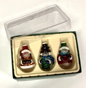Blown Glass Snowmen Holiday Ornaments set of 3 Kurt S Adler Christmas Decor 3.5” - Picture 1 of 21