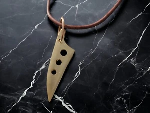 Bronze Messeranhänger mit Lederkette - Bild 1 von 5